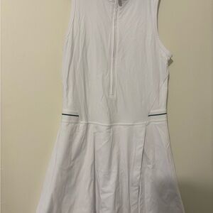 Women’s White Sleeveless Zip-Front Tennis Dress